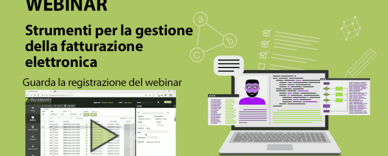 WEBINAR: “Strumenti per la gestione della fatturazione elettronica”